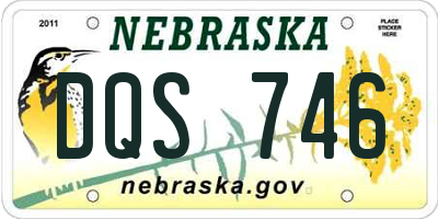 NE license plate DQS746