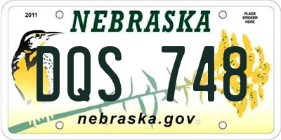 NE license plate DQS748