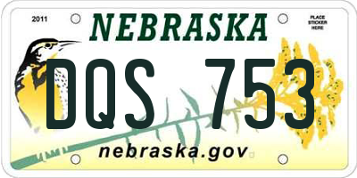 NE license plate DQS753