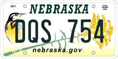NE license plate DQS754