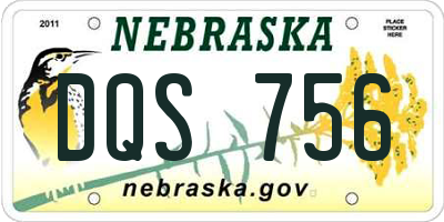NE license plate DQS756