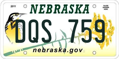 NE license plate DQS759