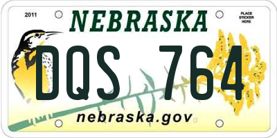NE license plate DQS764