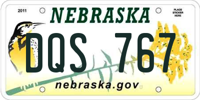 NE license plate DQS767