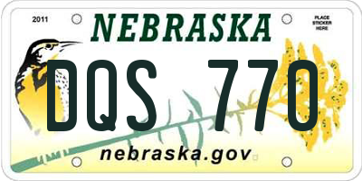 NE license plate DQS770