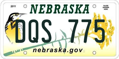 NE license plate DQS775