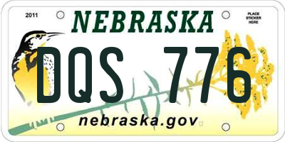 NE license plate DQS776