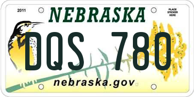 NE license plate DQS780