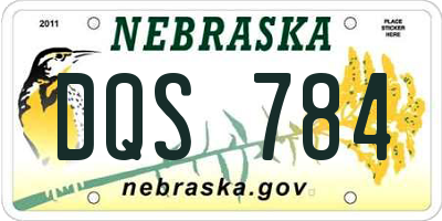 NE license plate DQS784
