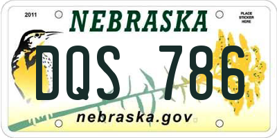 NE license plate DQS786