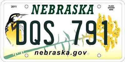 NE license plate DQS791