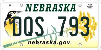 NE license plate DQS793