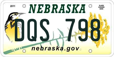 NE license plate DQS798