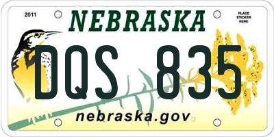 NE license plate DQS835