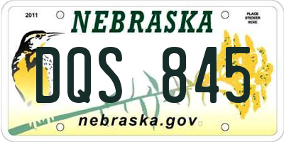 NE license plate DQS845