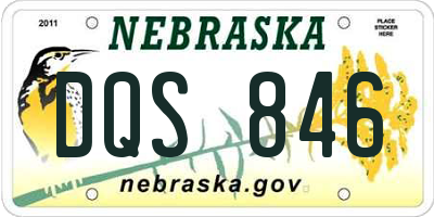 NE license plate DQS846