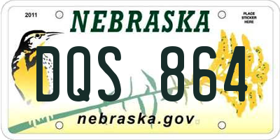 NE license plate DQS864