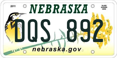 NE license plate DQS892