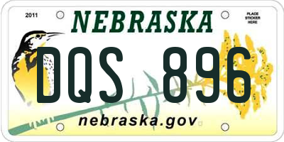 NE license plate DQS896