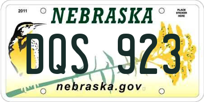 NE license plate DQS923