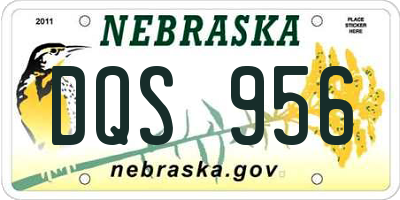 NE license plate DQS956