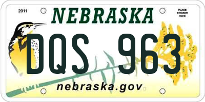NE license plate DQS963