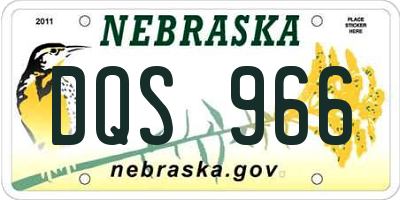 NE license plate DQS966