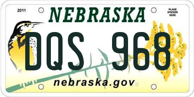 NE license plate DQS968