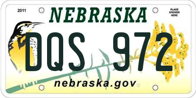 NE license plate DQS972
