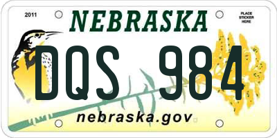 NE license plate DQS984
