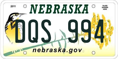 NE license plate DQS994