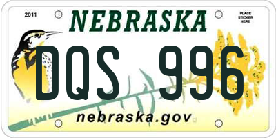 NE license plate DQS996