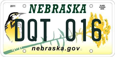 NE license plate DQT016