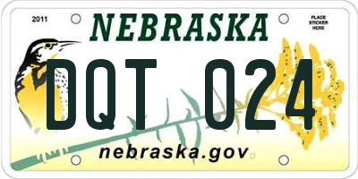 NE license plate DQT024