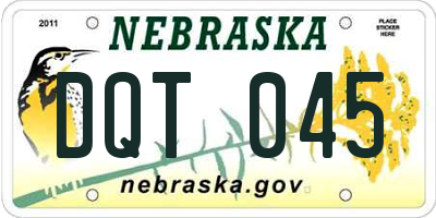 NE license plate DQT045