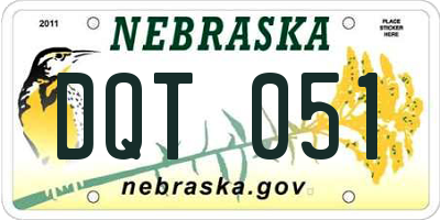 NE license plate DQT051