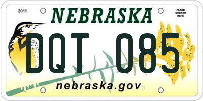 NE license plate DQT085