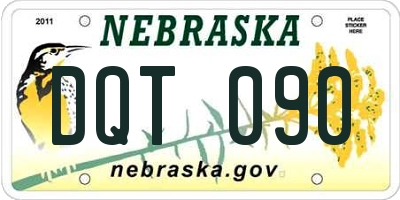 NE license plate DQT090