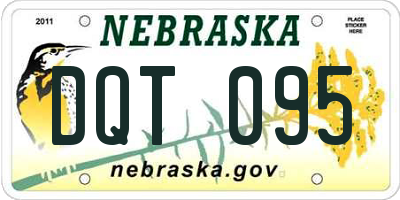 NE license plate DQT095