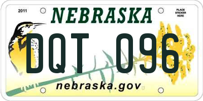 NE license plate DQT096