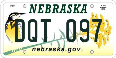 NE license plate DQT097