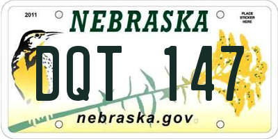 NE license plate DQT147
