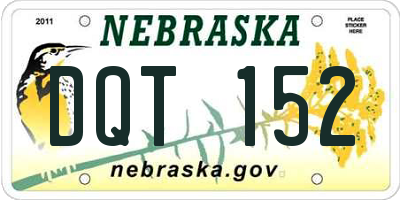 NE license plate DQT152