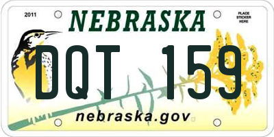NE license plate DQT159