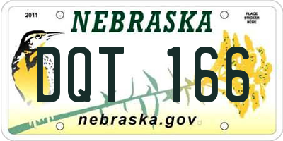NE license plate DQT166