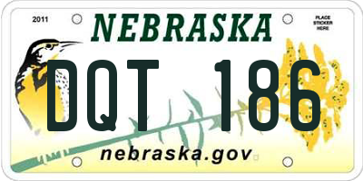 NE license plate DQT186
