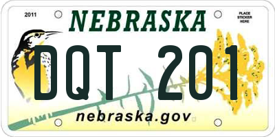 NE license plate DQT201