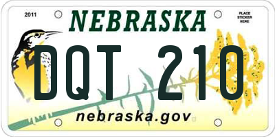 NE license plate DQT210