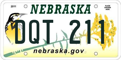 NE license plate DQT211