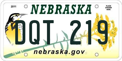 NE license plate DQT219